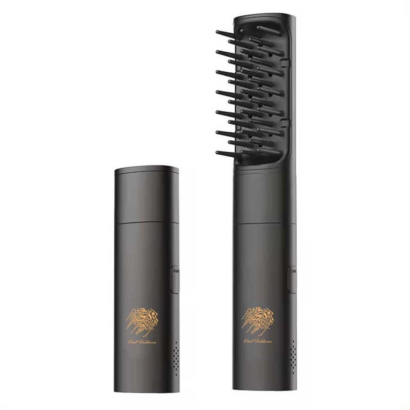 Electric Oud Hair Comb Diffuser, Stable & Rechargeable, On-the-Go Aromatherapy Tool, Compact Grey 11cm